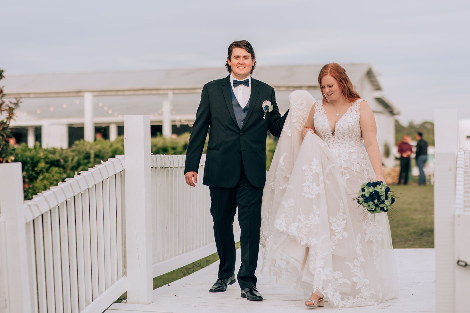 Bride and Groom walking for couples portraits